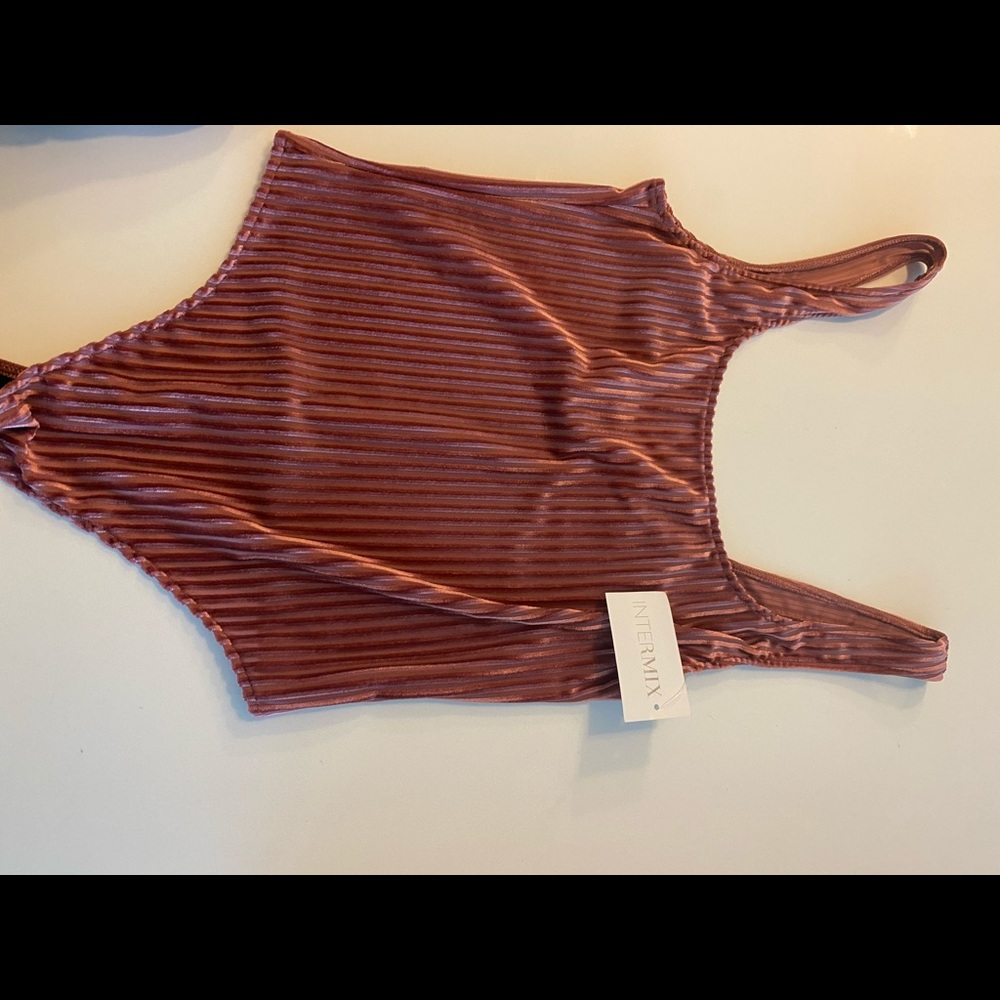 NEVER WORN Intermix Velvet Rose colored bodysuit